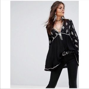 Free People Diamond Embroidery Tunic Dress M L